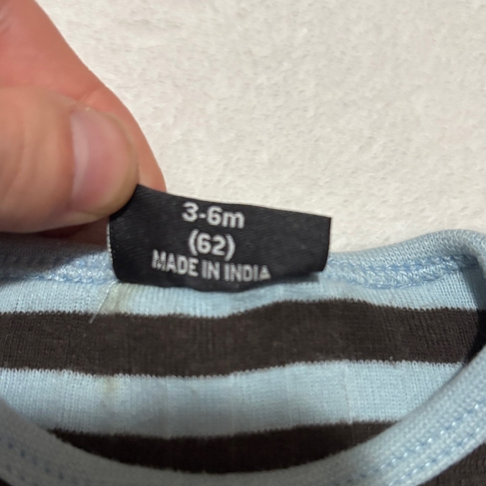 (3 for $10) me too Striped Blue One Piece bodysuit - Picture 3 of 6